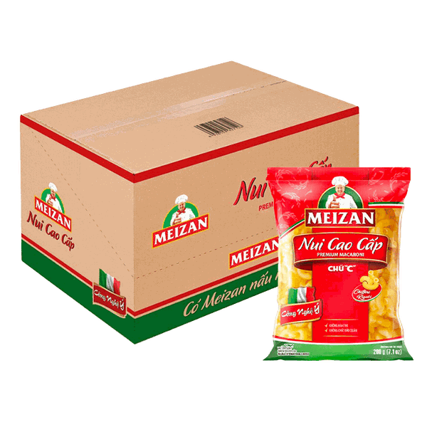 [Thùng] Nui Cao Cấp Chữ C Meizan 400g x 12 Gói