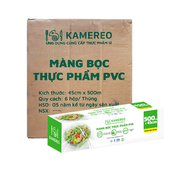 [Thùng] Màng Bọc Thực Phẩm Có Hộp Kamereo 45cm x 500m x 6 Hộp