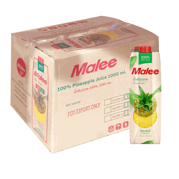 [Thùng] Nước Ép Dứa Malee 1L x 12 Hộp