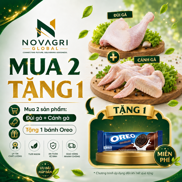 [Mua 2 tặng 1] Cánh Gà Đông Lạnh CP Gói 1kg + Đùi Gà Góc Tư Đông Lạnh CP Gói 1kg