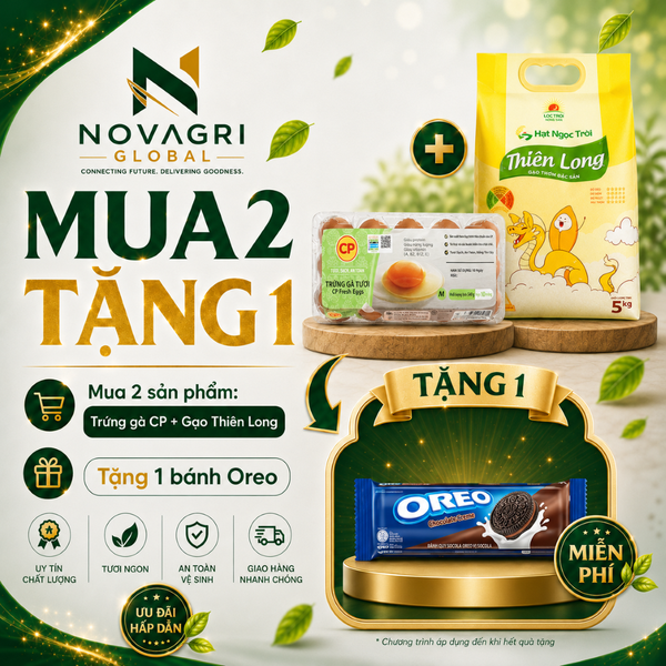 [Mua 2 tặng 1] Gạo Hạt Ngọc Trời Thiên Long 5kg + Trứng Gà CP 54g Hộp 10 Quả