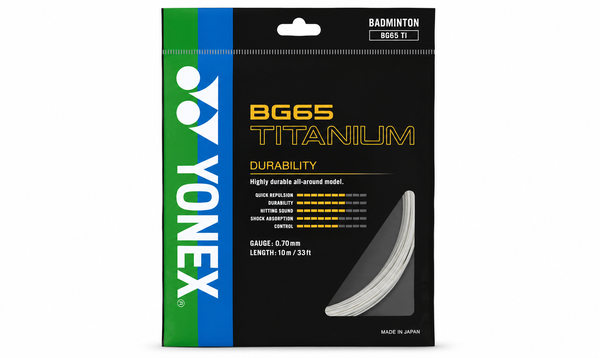 CƯỚC CẦU LÔNG YONEX BG65 TITANIUM SỢI 10 M