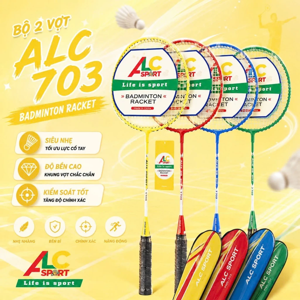 BỘ 2 VỢT CẦU LÔNG ALC PRO-702 KÈM BAO
