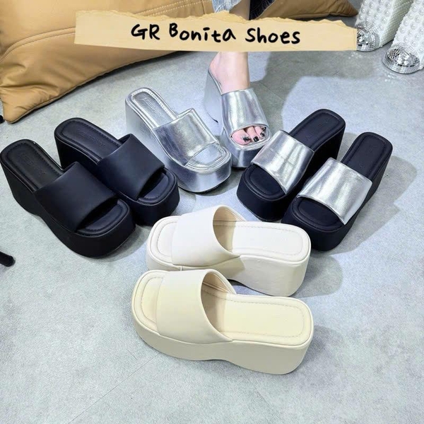 BM01 Dép xuồng bánh mì nữ Bonita Shoes quai si da mềm mút phồng cao 10 Cm M2 ( SẴN HÀNG) - NS1
