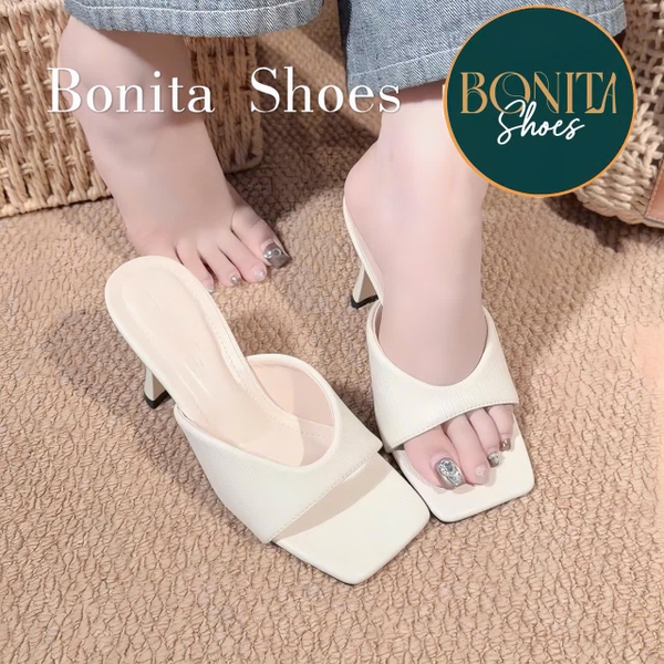G206 Giày cao gót nữ Bonita Shoes mũi vuông gót dẹp cao 8cm - NS1