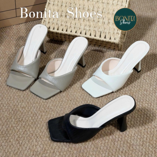G206 Giày cao gót nữ Bonita Shoes mũi vuông gót dẹp cao 8cm - NS1
