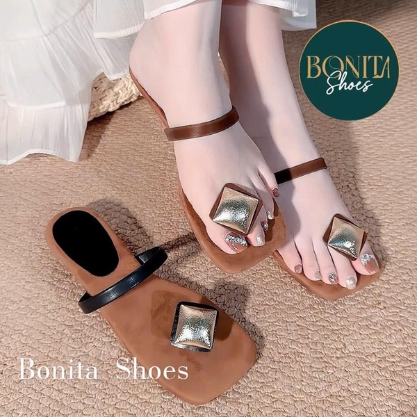 D629 Cao gót nữ Bonita Shoes quai ngang xỏ HỘT đá to 3cm - NS12