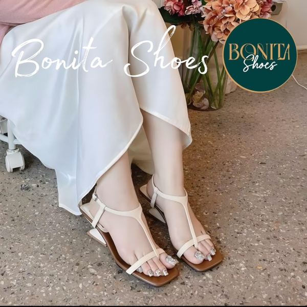 G304 Sandal cao gót nữ Bonita Shoes quai ngang kẹp ngón gót pháp mũi vuông cao 5cm - NS1
