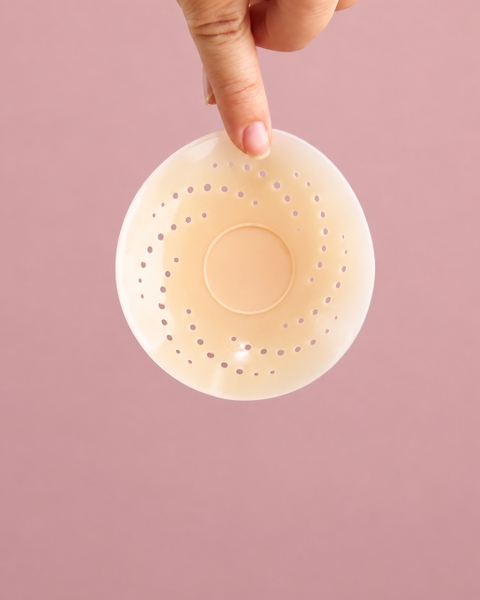 Miếng Dán Ngực Silicone Có Lỗ Mỏng Nhẹ FitBare H-234 (8cm) - Dán Keo, Thoáng Khí, Kháng Mồ Hôi, Tái Sử Dụng (Màu Nude)