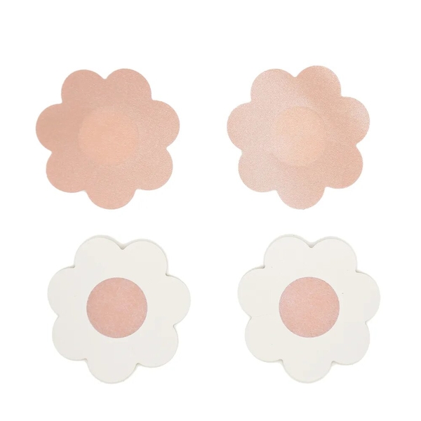 Miếng Dán Ngực Vải Lụa Satin FitBare SYV-003 (6.5cm) - 7 Cặp Dán Keo Vải Cực Mỏng, Keo Bám Dính Chống Nước, Màu Nude