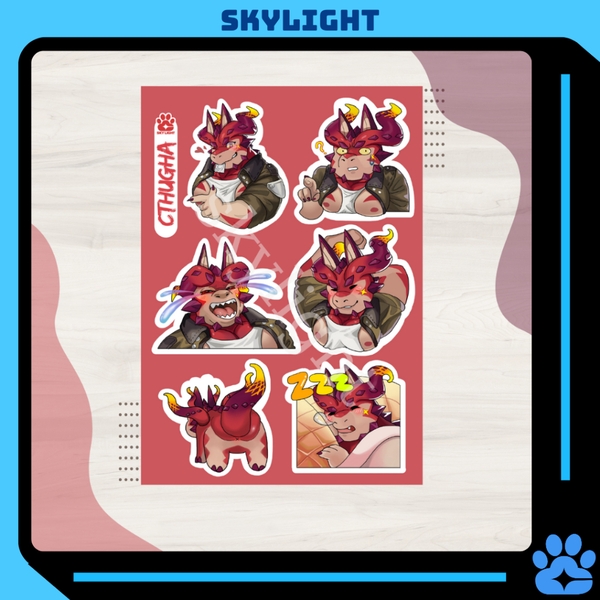 NO.15 CTHUGHA- Sticker Furry Sheet A6 Decal chống nước