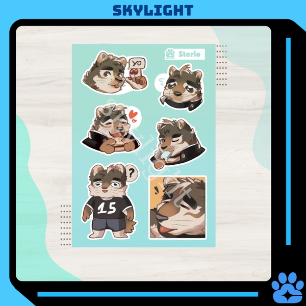 NO.17 STERIO - Live A Hero - Sticker Furry Sheet A6 Decal chống nước