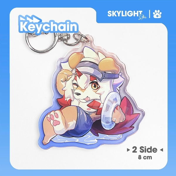 Móc khóa/ Keychain Furry HUNG - Arknights - 6cm - 2 mặt