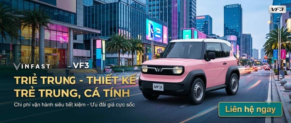 VinFast VF3 màu hồng - xe điện mini trả góp tại VinFast Auto Long Biên