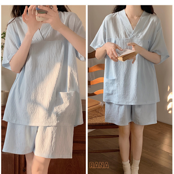 Đồ bộ mặc nhà nữ Phong cách Hàn Quốc Có mút ngực