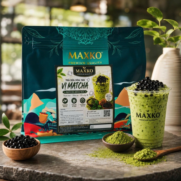 Trà Sữa Hòa Tan Trân Châu Vị Matcha Maxko