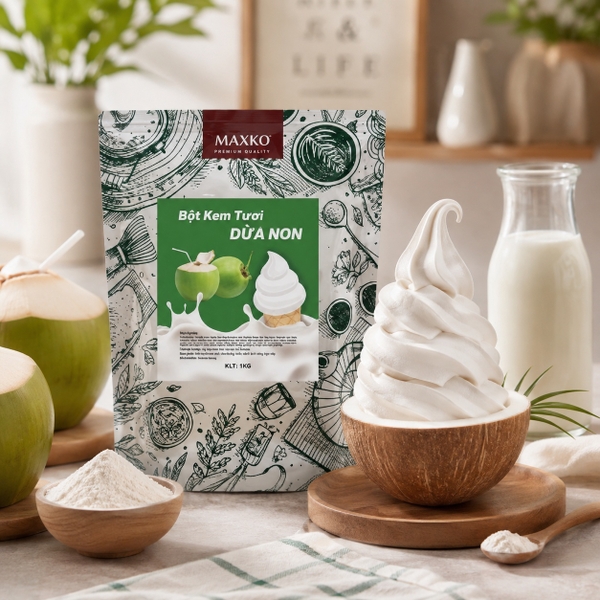 Bột Kem Dừa Non Maxko 1kg