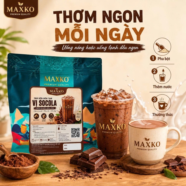 Trà Sữa Hòa Tan Vị Socola Maxko