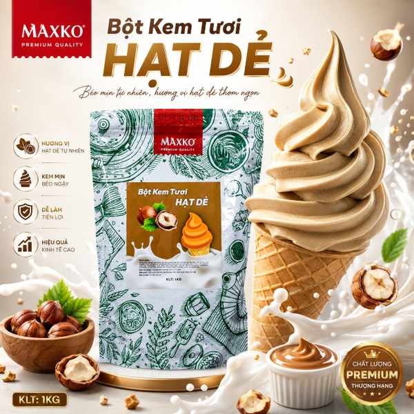 Bột Kem Hạt Dẻ Maxko 1kg