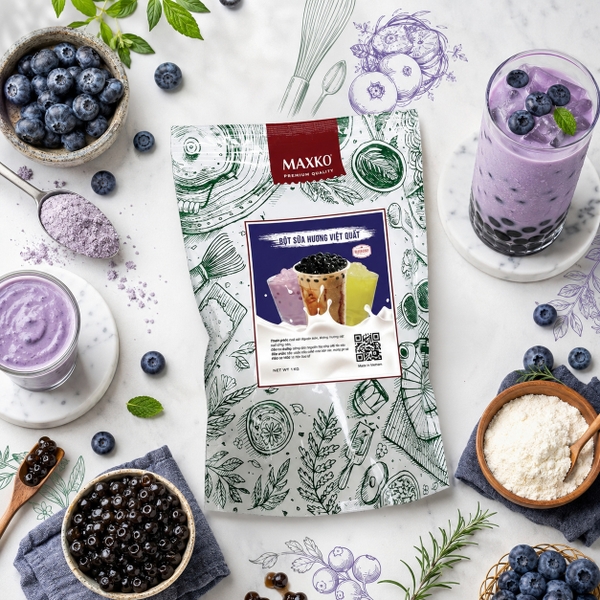 Bột sữa hương việt quất Maxko 1kg