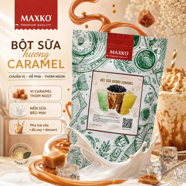 Bột Sữa Hương Caramel Maxko
