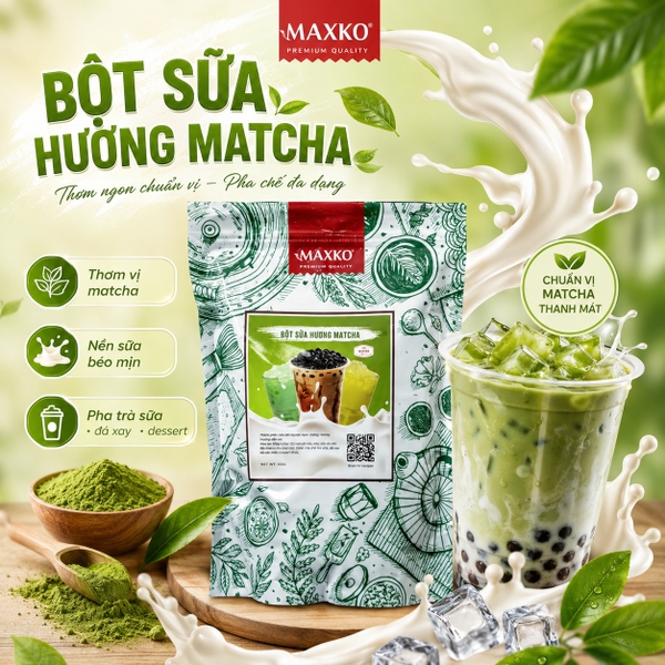 Bột Sữa Hương Matcha Maxko 1kg