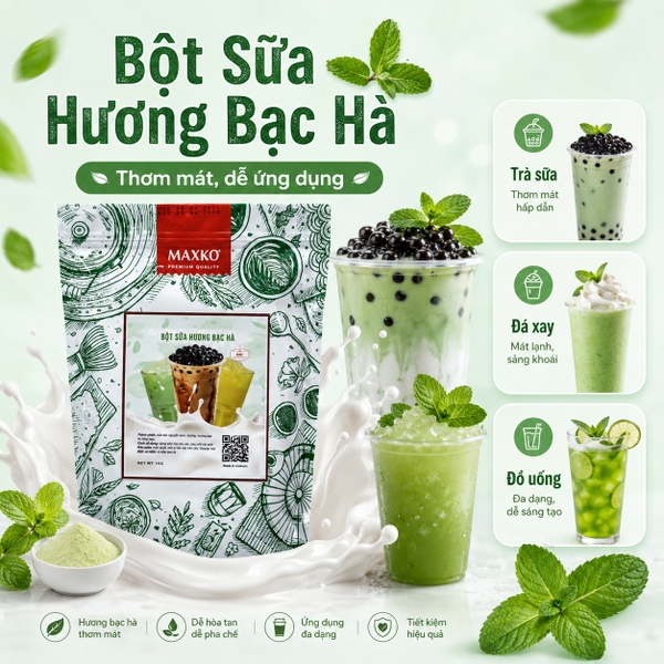 Bột Sữa Hương Bạc Hà Maxko 1kg