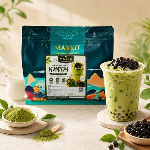 Trà Sữa Hòa Tan Trân Châu Vị Matcha Maxko