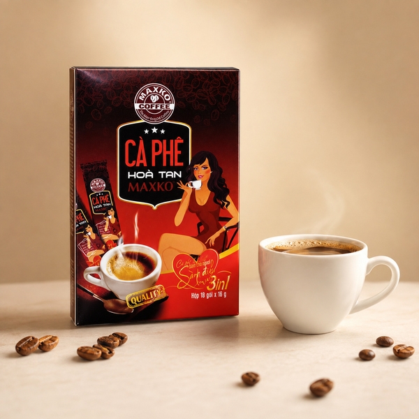 Cà phê hòa tan 3 in1 Maxko