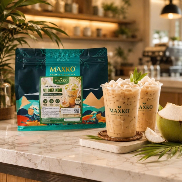 Trà Sữa Hòa Tan Trân Châu Vị Dừa Non Maxko