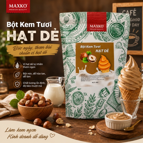 Bột Kem Hạt Dẻ Maxko 1kg