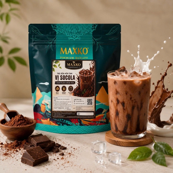 Trà Sữa Hòa Tan Trân Châu Vị Socola Maxko