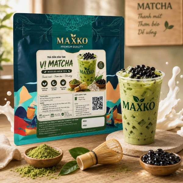 Trà Sữa Hoà Tan Vị Matcha Maxko