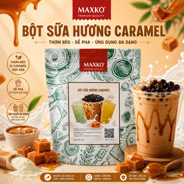 Bột Sữa Hương Caramel Maxko