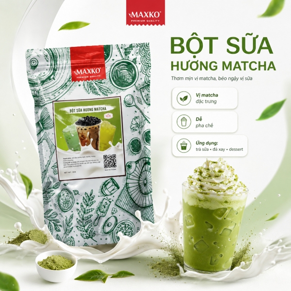 Bột Sữa Hương Matcha Maxko 1kg