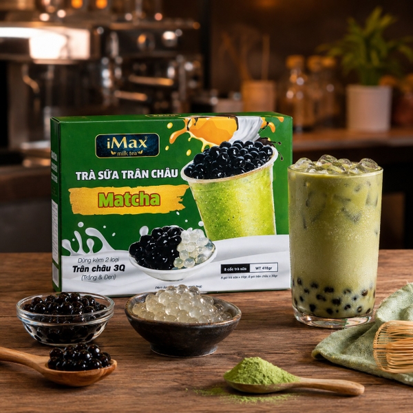 Trà sữa trân châu hòa tan vị matcha Maxko