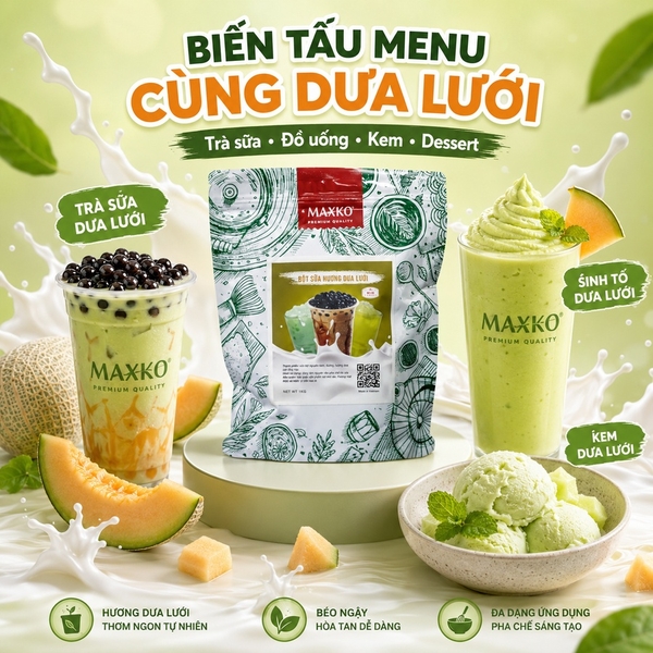Bột Sữa Hương Dưa Lưới Maxko 1kg