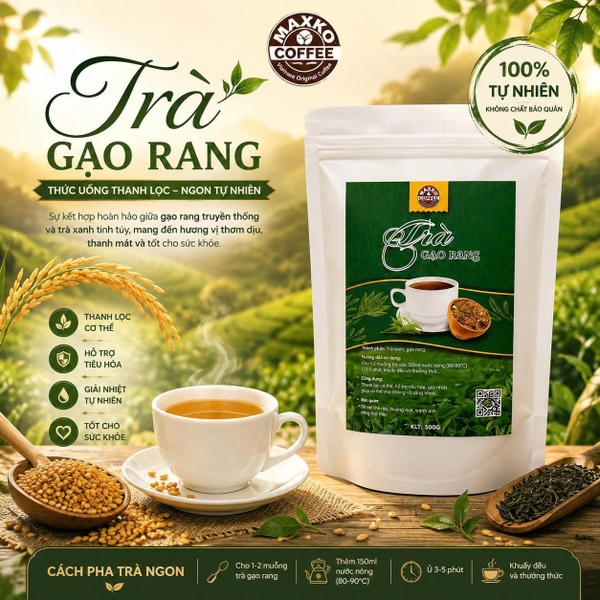 Trà Gạo Rang Maxko 1kg