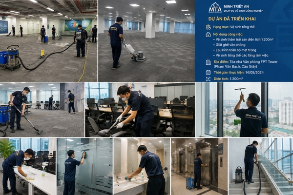 Dự án Vệ sinh định kỳ Tòa nhà Văn phòng FPT Tower (Phạm Văn Bạch, Cầu Giấy)