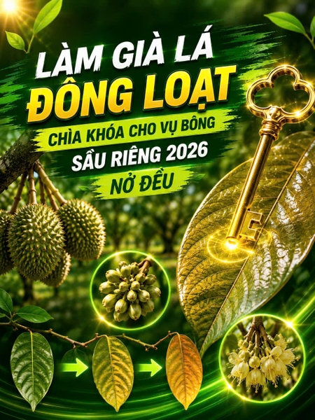 🌿 LÀM GIÀ LÁ ĐỒNG LOẠT – CHÌA KHÓA CHO VỤ BÔNG SẦU RIÊNG 2026 NỞ ĐỀU 🌸