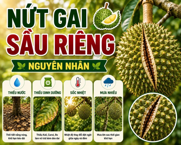 🍈 NỨT GAI SẦU RIÊNG – NGUYÊN NHÂN VÀ CÁCH KHẮC PHỤC 🌱