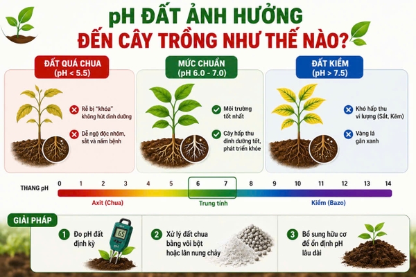 🌱 pH ĐẤT ẢNH HƯỞNG ĐẾN CÂY TRỒNG NHƯ THẾ NÀO?
