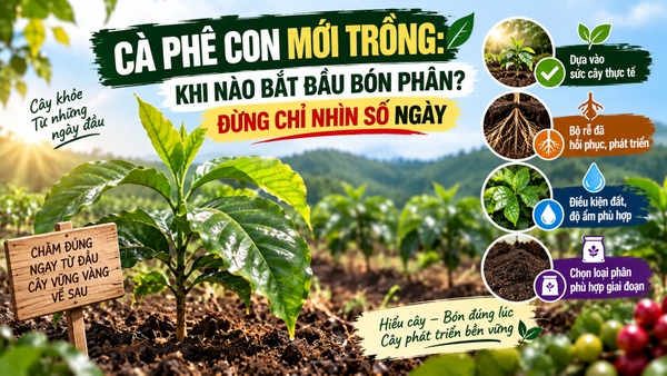 🌱 CÀ PHÊ CON MỚI TRỒNG: KHI NÀO BẮT ĐẦU BÓN PHÂN? ĐỪNG CHỈ NHÌN SỐ NGÀY ☕