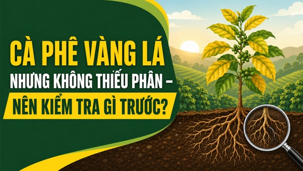 🌱 CÀ PHÊ VÀNG LÁ NHƯNG KHÔNG THIẾU PHÂN – NÊN KIỂM TRA GÌ TRƯỚC?
