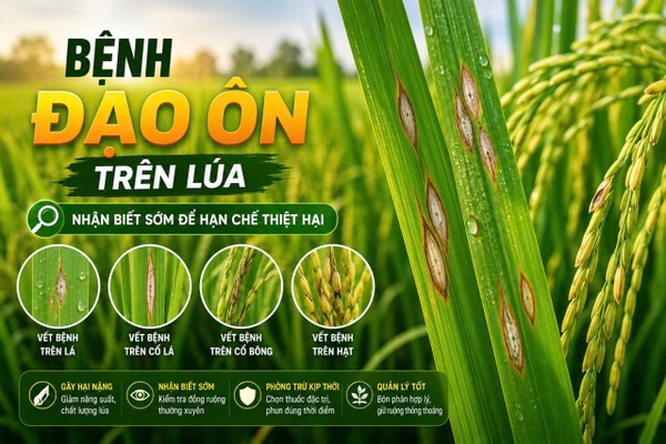 🌾 BỆNH ĐẠO ÔN TRÊN LÚA – NHẬN BIẾT SỚM ĐỂ HẠN CHẾ THIỆT HẠ