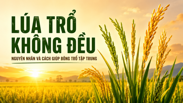 🌼 LÚA TRỔ KHÔNG ĐỀU – NGUYÊN NHÂN VÀ CÁCH GIÚP BÔNG TRỔ TẬP TRUNG