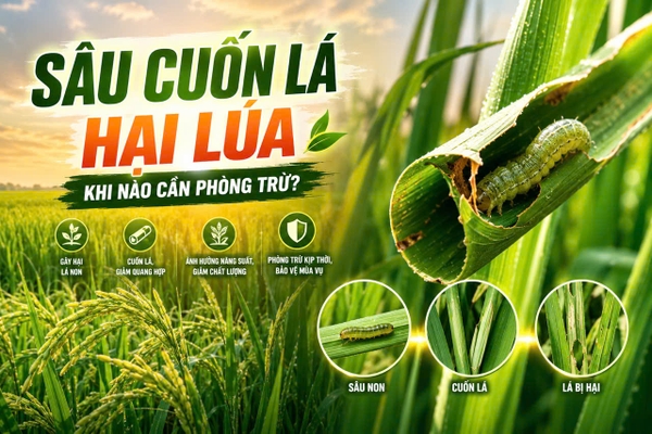 🌾 SÂU CUỐN LÁ HẠI LÚA – KHI NÀO CẦN PHÒNG TRỪ?