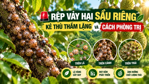 🚨 RỆP VẢY HẠI SẦU RIÊNG: KẺ THÙ THẦM LẶNG VÀ CÁCH PHÒNG TRỊ