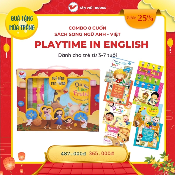 Hộp Quà Tặng Mùa Trăng Cho Trẻ 3-7 Tuổi: Playtime In English (8 Cuốn)