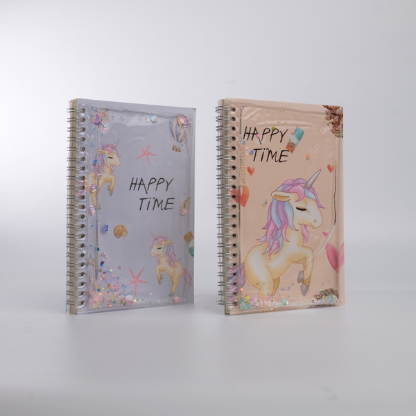 Sổ bìa nhũ nước Happy Time lò xo